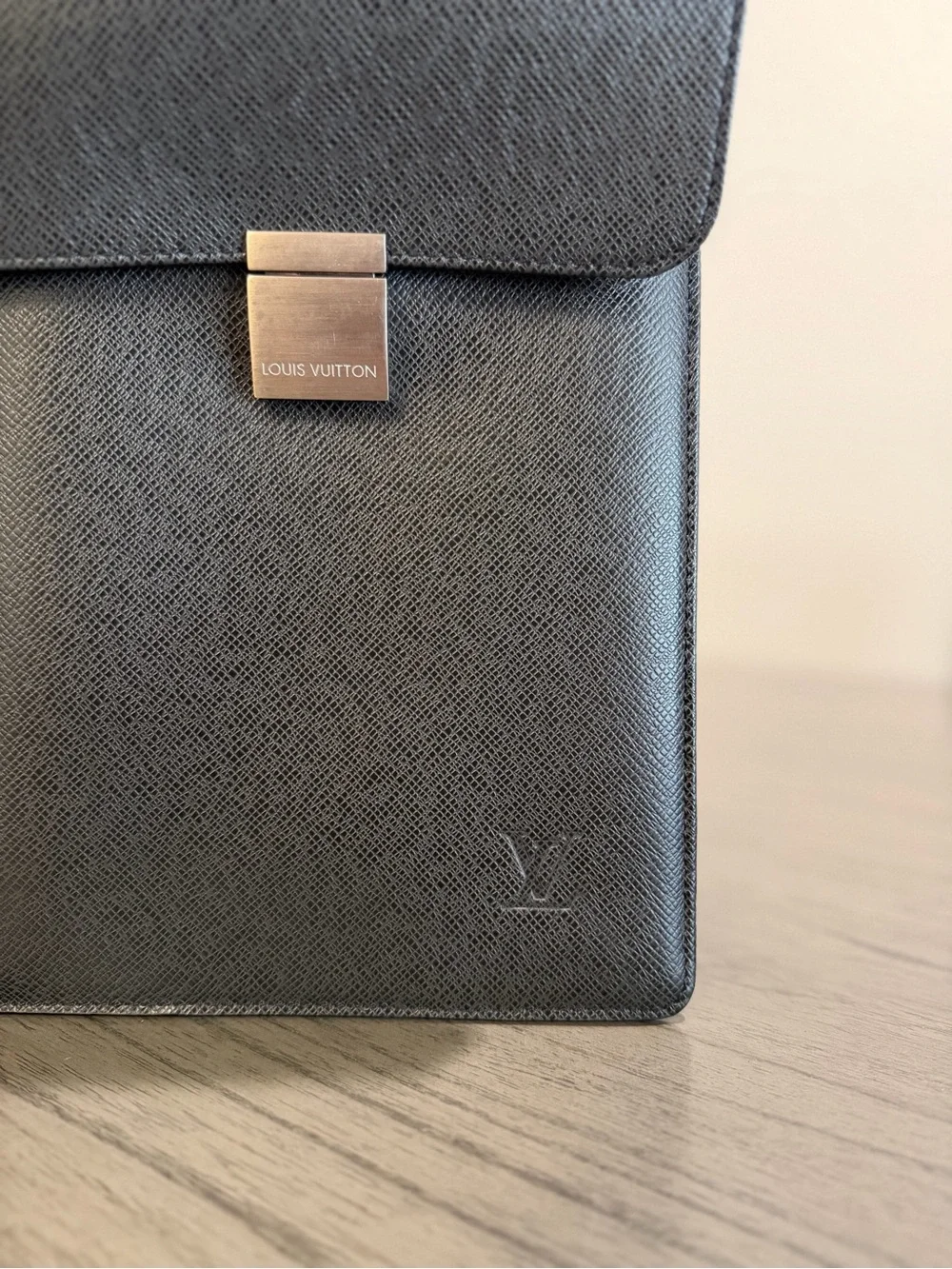 Louis Vuitton Vintage Black Taiga Leather Briefcase